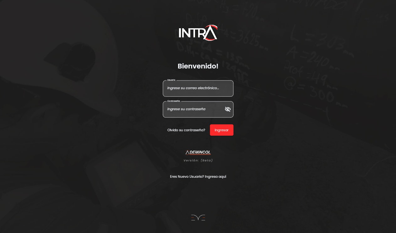 A login page from the intranet application